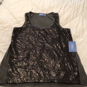 Simply Vera by Vera Wang XL Shimmery lace front tank top